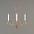 Elegant Golden Iron Wax Sconce 3D model small image 1