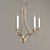 Elegant Golden Iron Wax Sconce 3D model small image 2