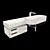 Simas Flow FL22 - Stylish Wall-Mounted Basin with Shelf 3D model small image 2