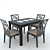 Modern 5-Piece Dining Set 3D model small image 1