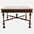 Elegant Carved Wooden Table 3D model small image 1