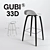 GUBI 33D Hallingdal Bar Stool 3D model small image 1