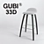 GUBI 33D Hallingdal Bar Stool 3D model small image 2