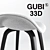 GUBI 33D Hallingdal Bar Stool 3D model small image 3