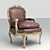 Elegant Louis XV Armchair 3D model small image 1