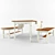 Rustic Dining Set: Table & Bench 3D model small image 2
