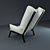 Elegant BEAU FIXE Armchair 3D model small image 2