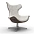 Elegant Shell Armchair | Modern Comfort 3D model small image 1