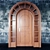 Customizable Wooden Arched Doorway 3D model small image 1