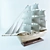 Authentic Wooden Model Ship 3D model small image 1