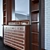 U-shaped Wood Rack with Chest of Drawers 3D model small image 3