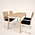 Modern Wood Dining Set 3D model small image 1