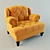 Classic Style Chair with Straps 3D model small image 1