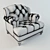 Classic Style Chair with Straps 3D model small image 3