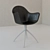 Modern Black Leather Chair 3D model small image 1