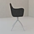 Modern Black Leather Chair 3D model small image 2