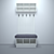 Cozy Foyer: Soft Seating & Hooks 3D model small image 1