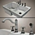 Modern Stainless Steel Kitchen Sink 3D model small image 3