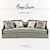 Marge Carson Luna: Glamourous Luxury Sofa 3D model small image 1