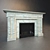 Elegant Marble Fireplace 3D model small image 1