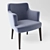 Cosy Blue Plush Chair 3D model small image 1