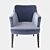 Cosy Blue Plush Chair 3D model small image 3