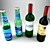 Assorted Bottles: Water & Wine 3D model small image 2