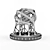 Chrome Sculpture: Modern Decor 3D model small image 2