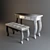 Laviano Art Deco Dressing Table & Stool - Polish Elegance 3D model small image 3