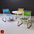 Flamingo Chairs Set: Stylish Vintage Design 3D model small image 1