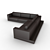 Modern Corner Sofa with Built-in Shelf 3D model small image 3