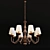 Elegant Metal and Fabric Chandelier 3D model small image 1