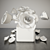 Elegant White Rose Bouquet 3D model small image 2