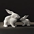 Whimsical Hare Statuette 3D model small image 1