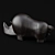 Vintage Rhino Sculpture by Tanaka Isamu 3D model small image 1