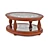 Elegant Oval Glass Coffee Table 3D model small image 1