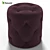 Plush Purple Ottoman - Curves Collection 3D model small image 1