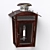 Elegant Mahogany Wall Lantern 3D model small image 1