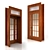 High and Stylish Half-Glass Double Doors 3D model small image 1