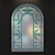 Archway Stained Glass: Elegant Window Décor 3D model small image 2