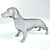 Trendy Dachshund Dog Figurine 3D model small image 2