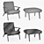 Crate and Barrel Cavett Leather Chair 3D model small image 3