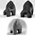 Modern Gorilla Statuette: Low-polygon Design 3D model small image 1