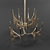 Polished Steel Tusk Chandelier 3D model small image 1