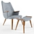 Elegant Wegner Lounge Chair 3D model small image 1