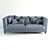 Classic Capitone Sofa: Custom-made, Real Model, with Cover 3D model small image 2