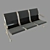 Waiting Room Triple Seater 3D model small image 1