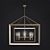 Sleek White Gold Chandelier 3D model small image 2