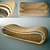 Wooden Public Bench 3D model small image 1