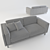 Elegant Dekalb Leather Sofa 3D model small image 2